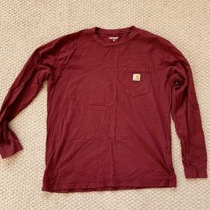 Carhartt WIP long sleeve T shirt Sz XL Wine color